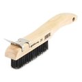 Forney Industries Inc 70512 Wire Scratch Brush With Scraper, Steel & Wood Shoe Handle FO387971